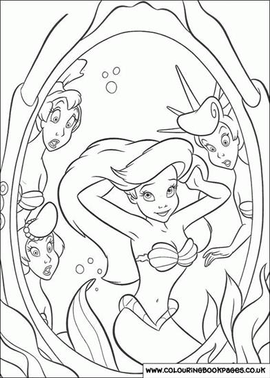 DISNEY Księżniczki - Księżniczki Disneya Ariel - kolorowanka 42.GIF