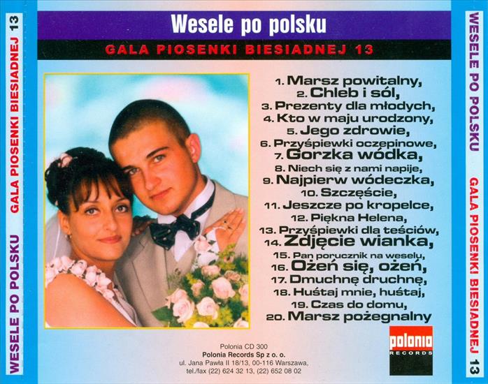 Gala piosenki biesiadnej 13 - Wesele po polsku - Wesele po Polsku - 13 Biesiada wkładka.jpg